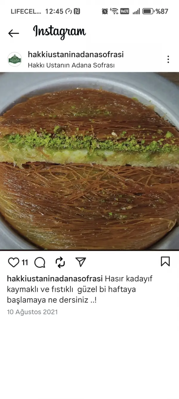 Antep fıstıklı kaymaklı kadayıf